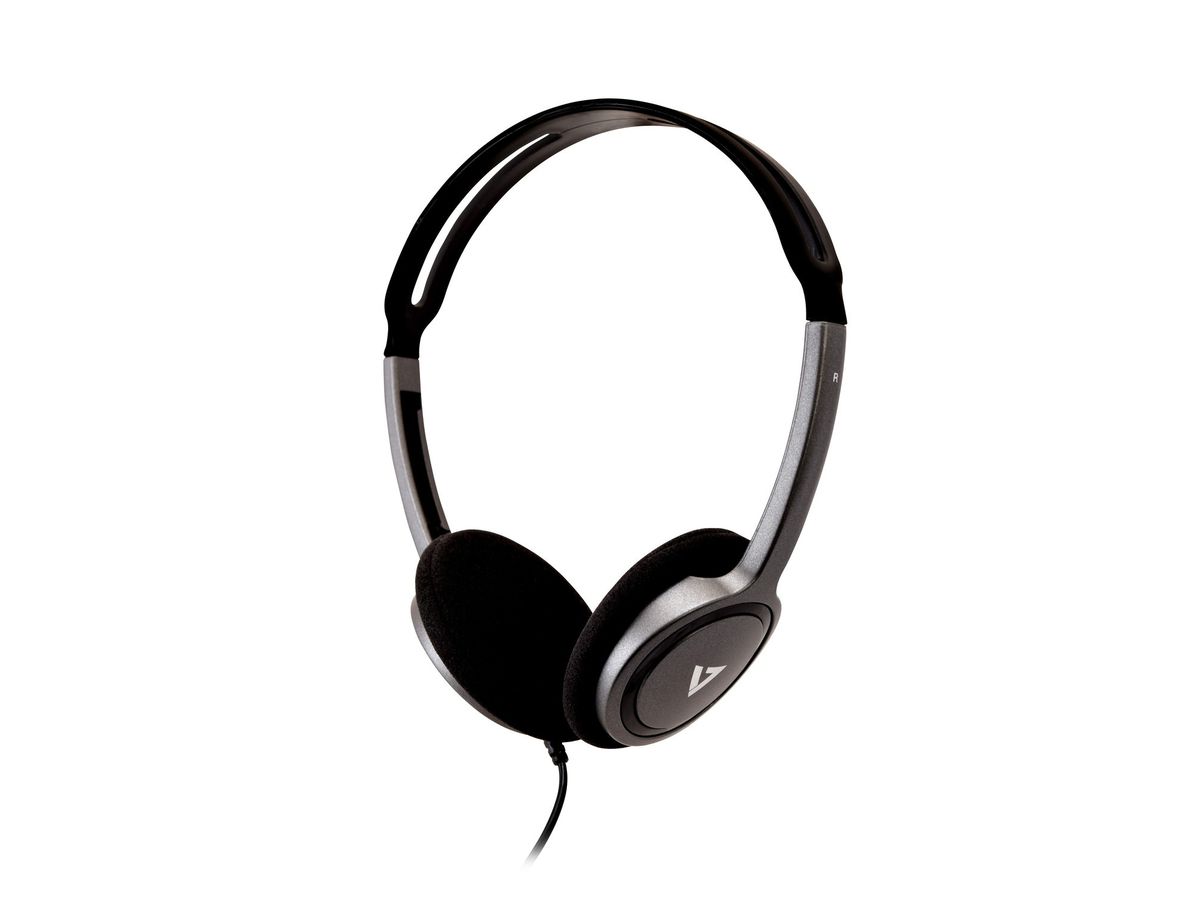 V7 HA310-2EP écouteur/casque Écouteurs Avec fil Arceau Musique Noir, Argent