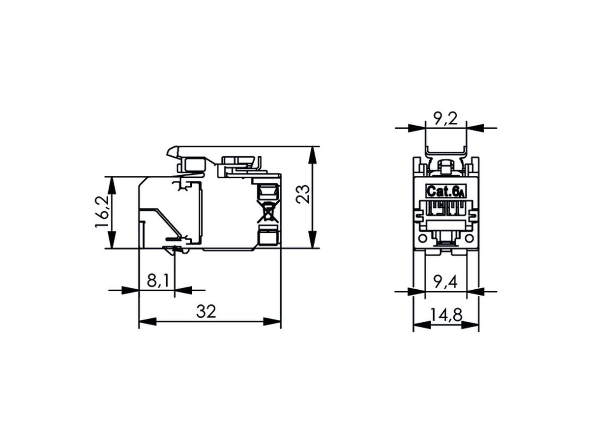 TELEGÄRTNER Module AMJ-SL Cat.6A (Classe EA) (selon ISO/IEC), 2 pièces