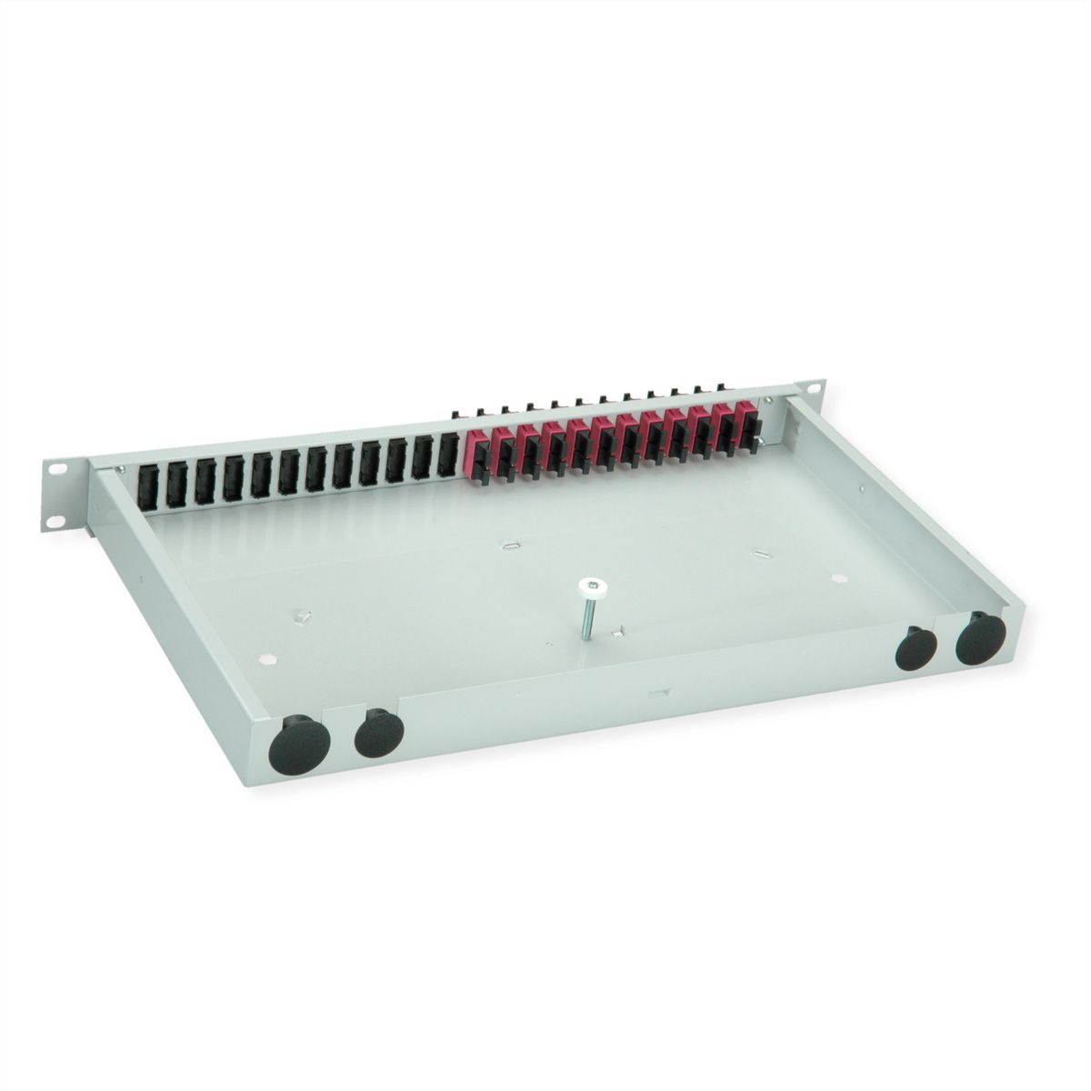 TELEGÄRTNER BASIS eco Panneau FO avec coupleurs, 12x SC Duplex, violet, OM4