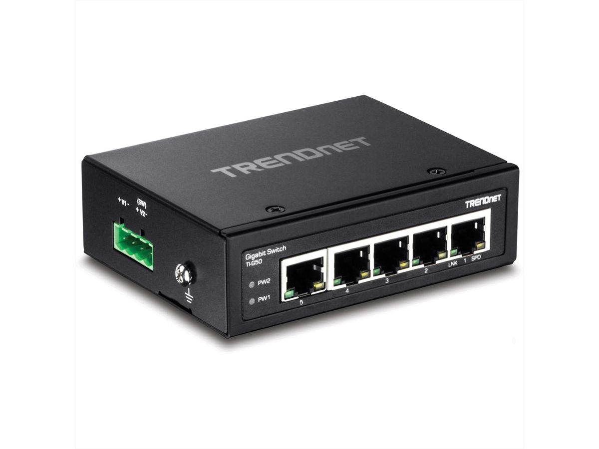 TRENDnet TI-G50 Switch Rail DIN Gigabit industriel renforcé à 5 ports