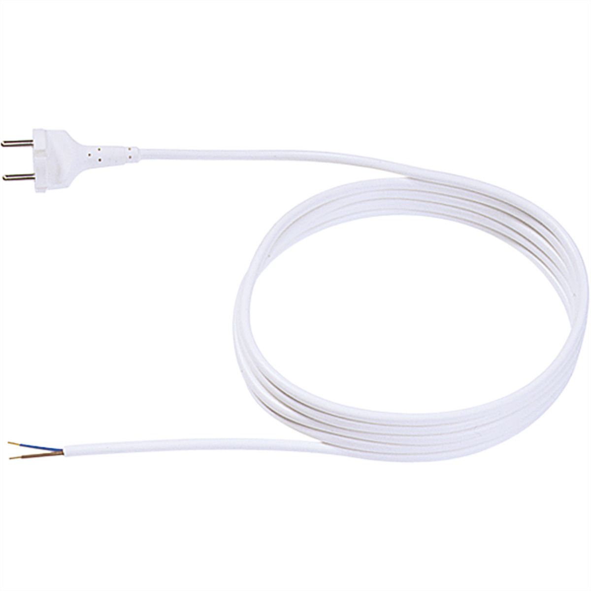 BACHMANN Câble avec connecteur 2x1,0 3m, H05VV-F blanc Connecteur/fils ouverts
