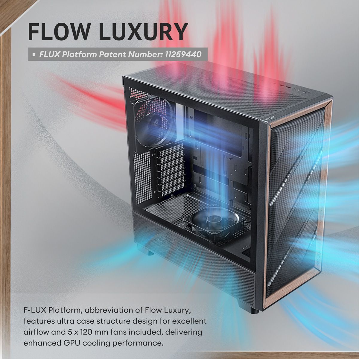 ANTEC FLUX Boîtier PC Midi Tower Gaming ATX, noir