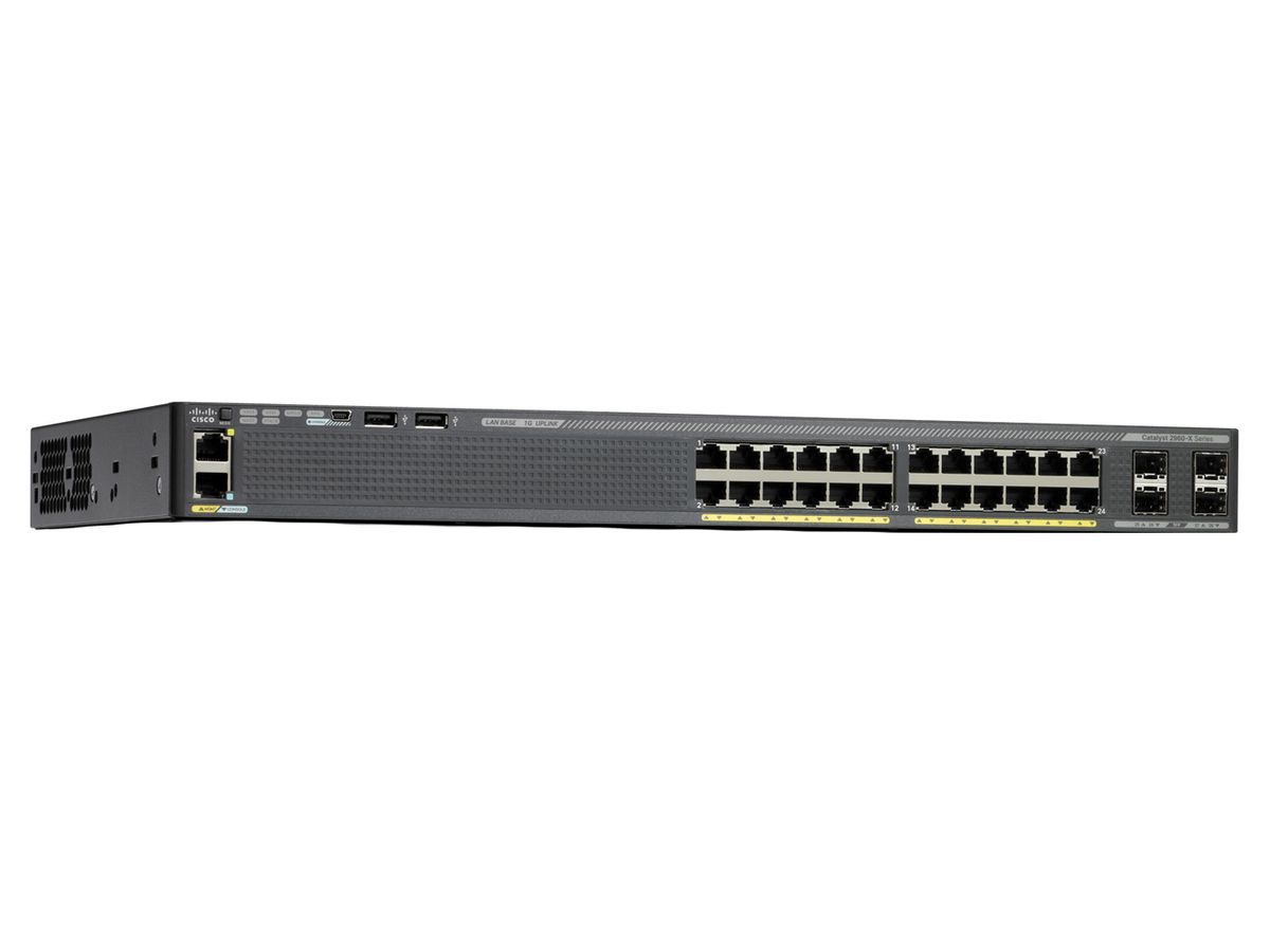 Cisco Small Business 2960-X, Refurbished Géré L2/L3 Gigabit Ethernet (10/100/1000) Connexion Ethernet, supportant l'alimentation via ce port (PoE) 1U Noir