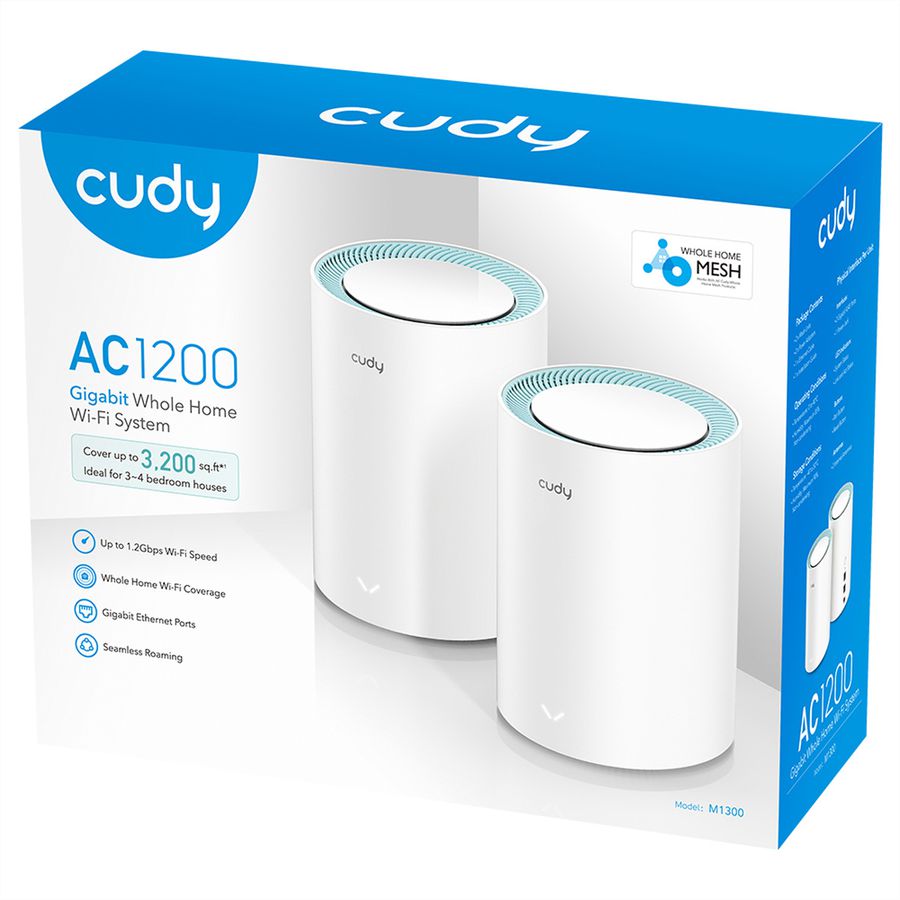 CUDY M1300 AC1200 WiFi Mesh Gigabit, Pack de 2