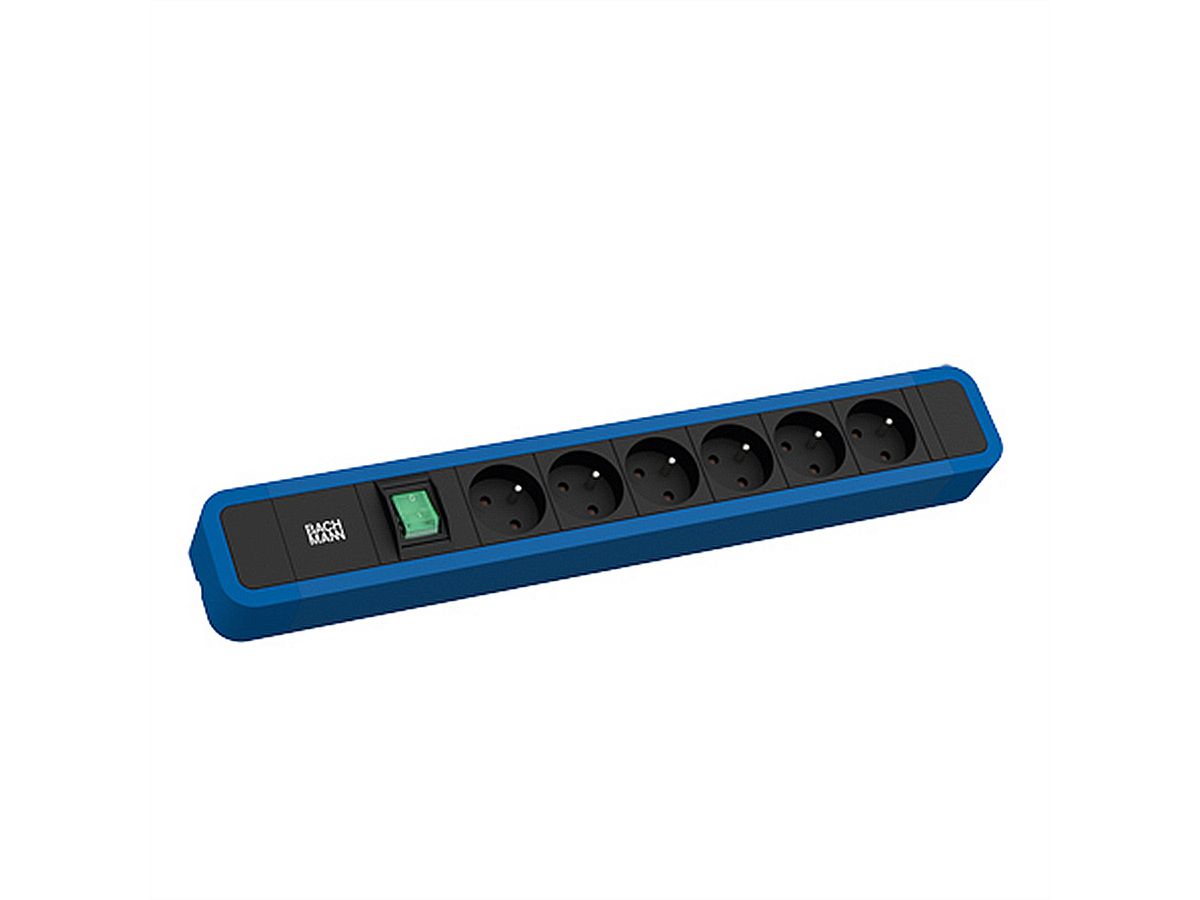 BACHMANN PRIMO 2 6xUTE 1xinterrupteur 2,0m CEE7/7 RAL5010