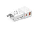 ROLINE Chargeur de voyage USB avec prise UK/US/Euro, 2 ports, 1x QC3.0 A + 1x C (PD), 25W