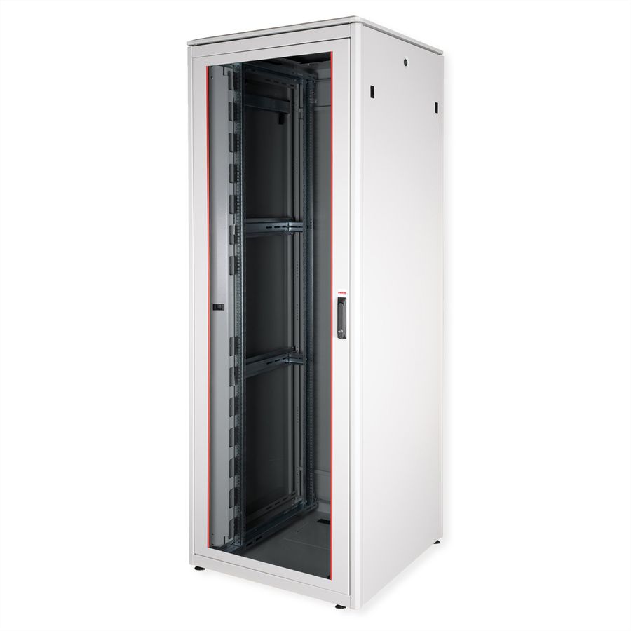ROLINE 19" Baie réseau Pro 47U, 800x800 LxP Porte verre gris