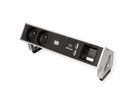 BACHMANN DESK2 2xUTE 35° 1xUSB Chargeur 1xCM Courant 0,2m GST18 Inox