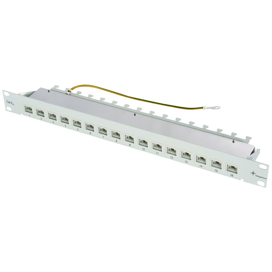 TELEGÄRTNER Panneau de brass. 19", modulaire 1 UH Cat.6A (Classe EA) (ISO/IEC), 16 ports