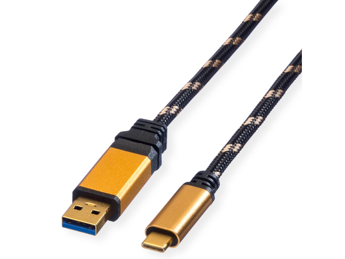 ROLINE GOLD Câble USB 3.2 Gen 1, A-C, M/M, Retail Blister, 1 m