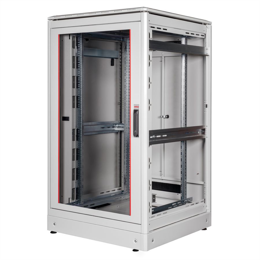 ROLINE 19" Baie réseau Pro 26U, 800x800 LxP Porte verre gris