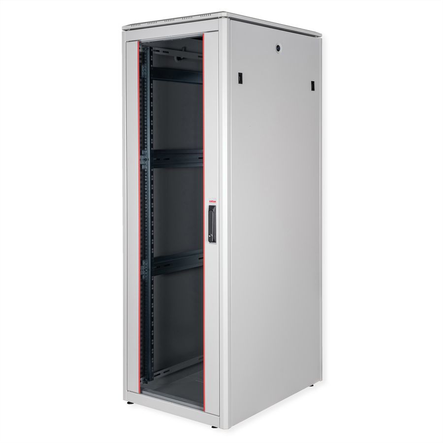 ROLINE 19" Baie réseau Pro 36U, 600x800 LxP Porte verre gris