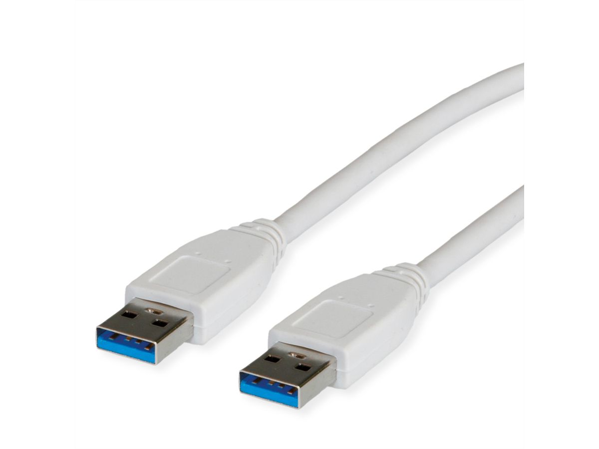 VALUE Câble USB 3.2 Gen 1 Type A-A, blanc, 3 m