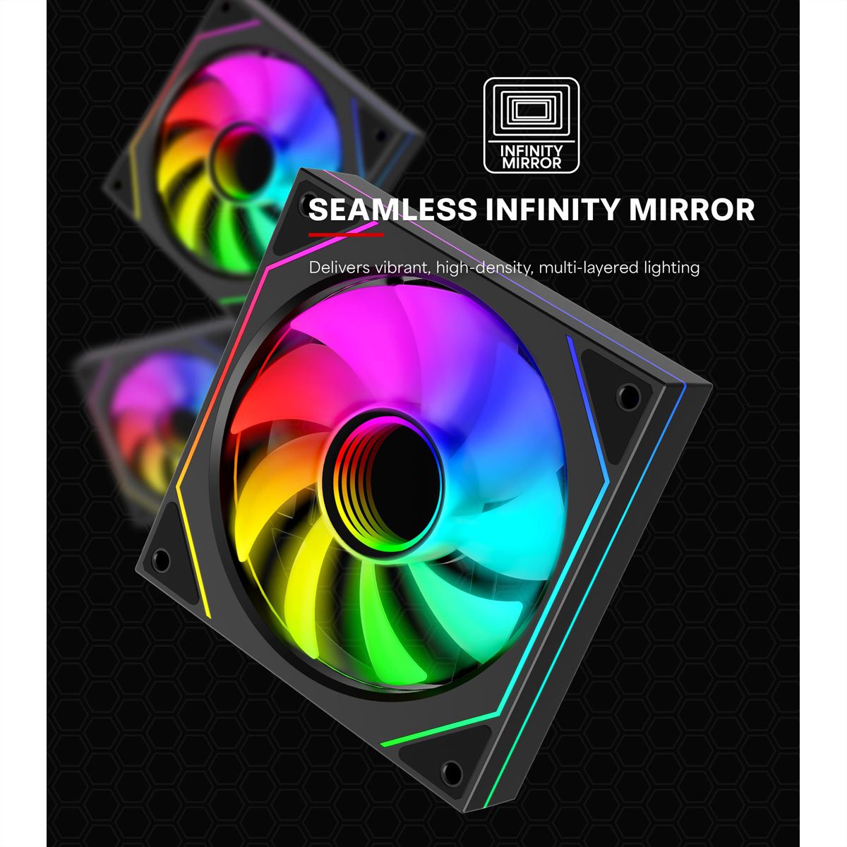 XILENCE XF076 Ventilateur de boîtier, avec Design Infinity Mirror