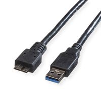 ROLINE Câble USB 3.2 Gen 1, A M - Micro B M, noir, 0,8 m
