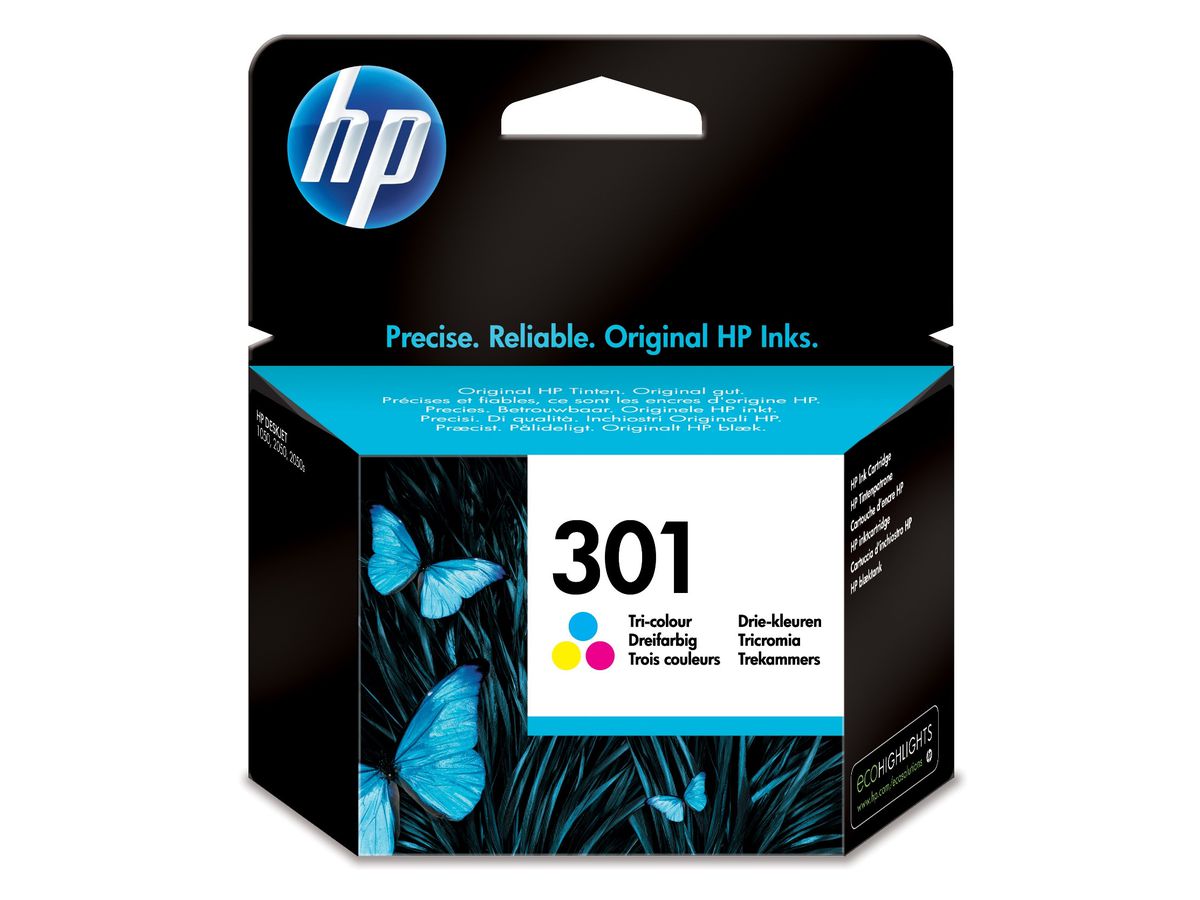 HP 301 cartouche d'encre trois couleurs authentique