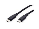 ROLINE Câble USB 2.0, C–C, M/M, silicone, 60W, noir, 1 m