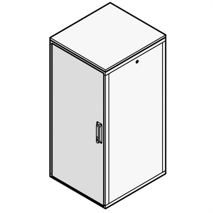 Porte acier Eurorack SCHROFF, Angle d'ouverture 180°, RAL 7021, 34 U 600W