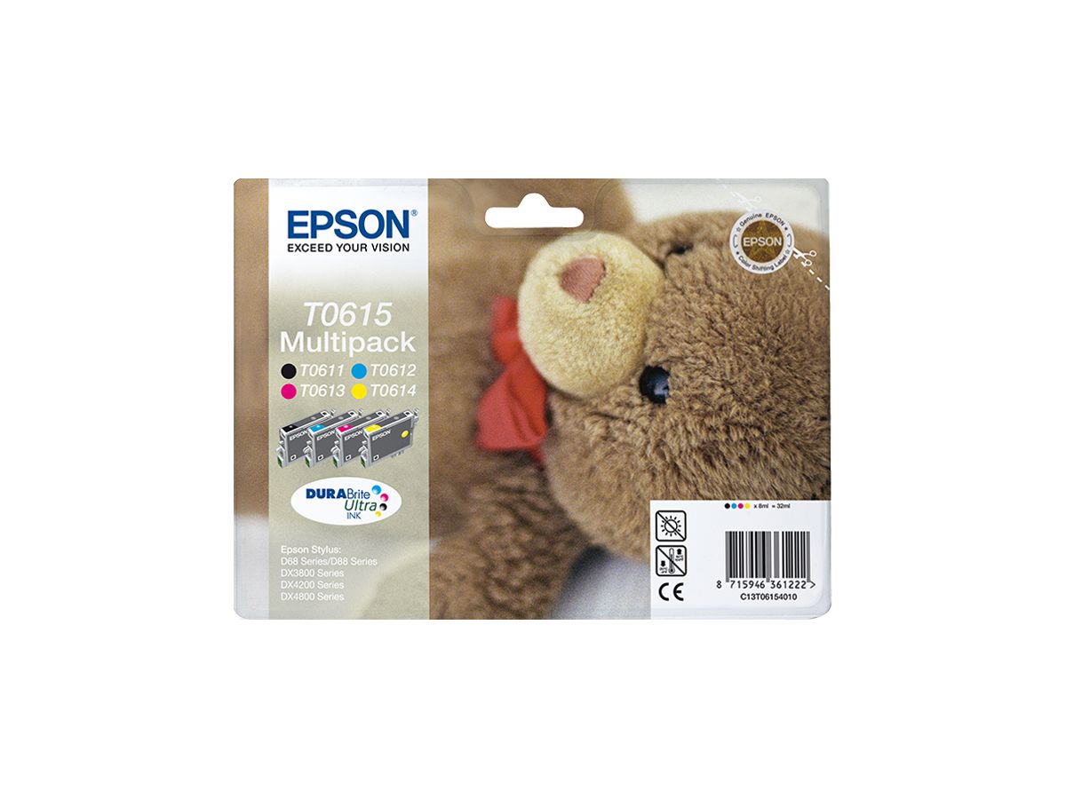Epson Multipack "Ourson" (T0615) - Encres DURABrite Ultra N, C, M, J