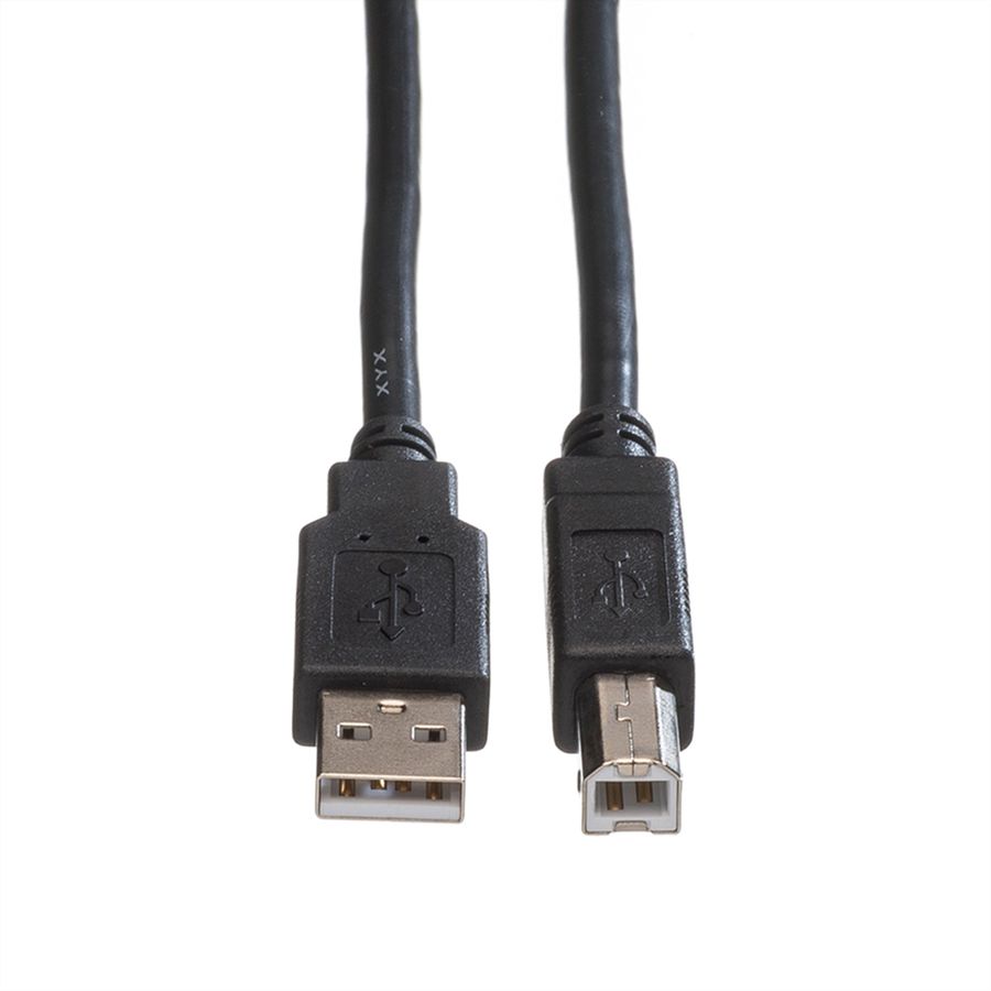 ROLINE GREEN Câble USB 2.0, Type A-B, noir, 0,8 m