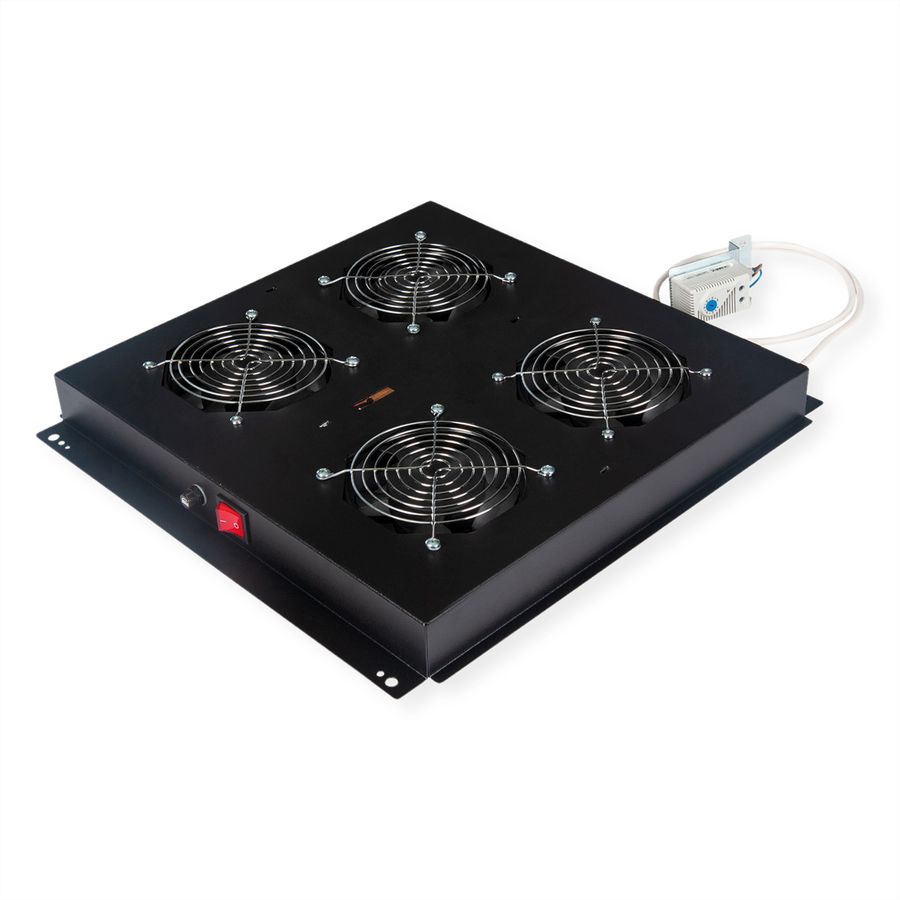 ROLINE Unité de ventilation 4 ventilateurs, thermostat, noir