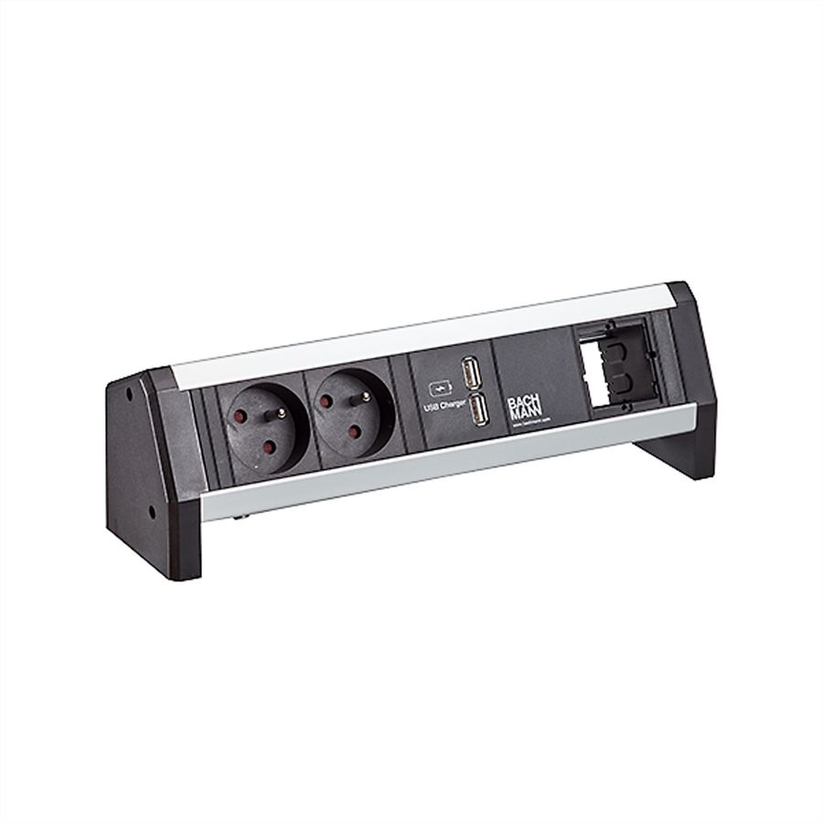 BACHMANN DESK 2xUTE 35° 1xUSB Charger 1xCM courant 1,0m GST18