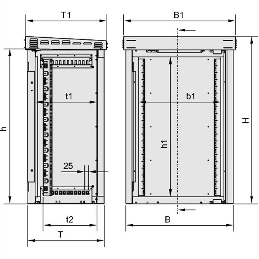 SCHROFF Outdoor Armoire unibody avec porte simple, 930H 16 U, 700W 500D