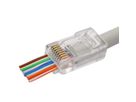 ROLINE Connecteur modulaire non blindé Cat.6A (Classe EA), Pass-Through, pour câble solide/tresse, 10 unités