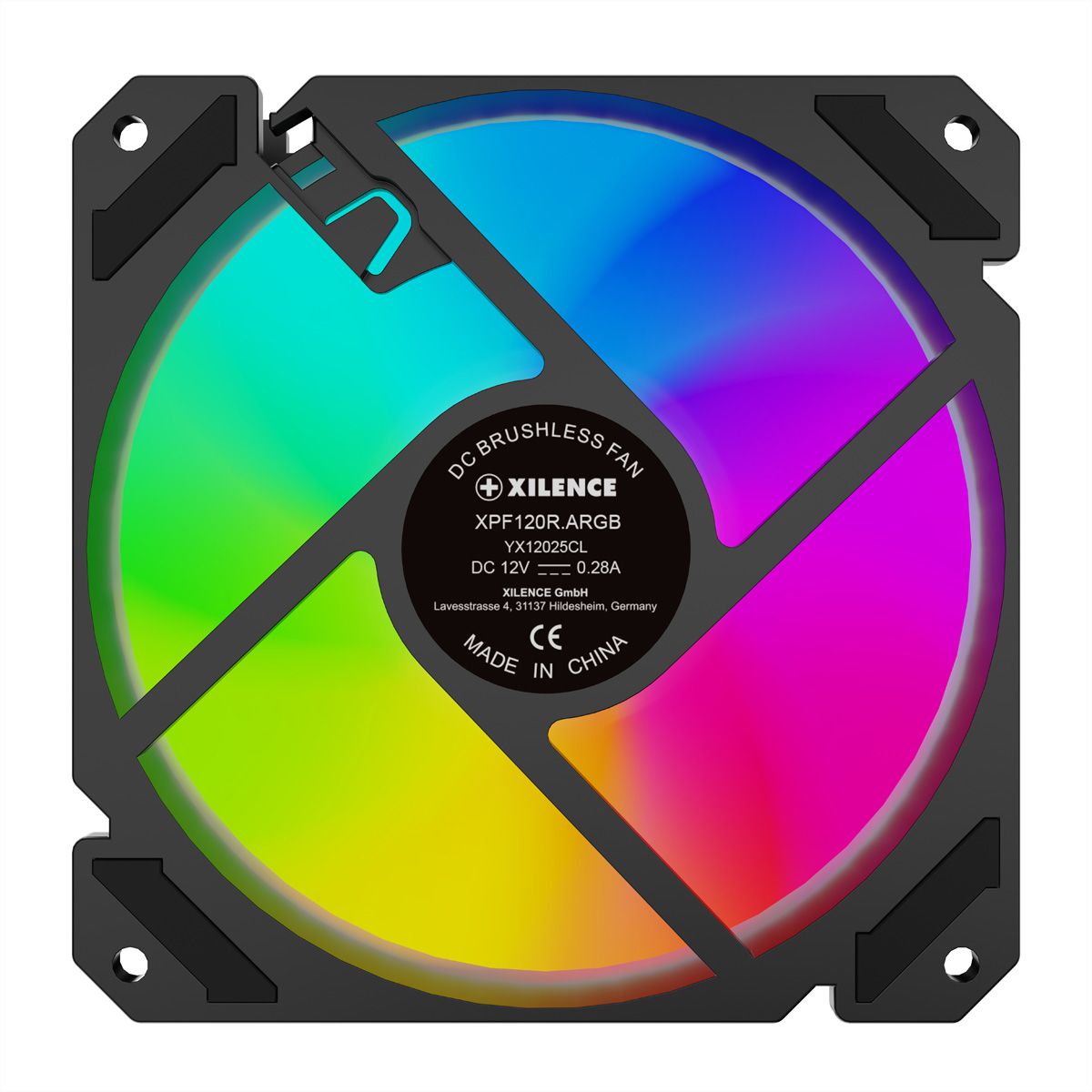 XILENCE Performance A+ REVERSE XF065, Ventilateur LED ARGB 120 mm noir