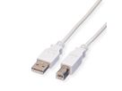 VALUE Câble USB 2.0 Type A-B, blanc, 4,5 m