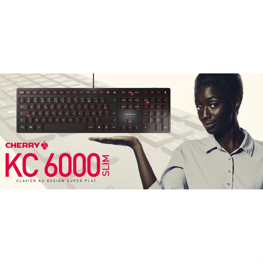 CHERRY KC 6000 Clavier Slim, noir