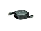 ROLINE Câble rétractable USB 2.0, 60W, C-C, M/M, noir, 1,2 m