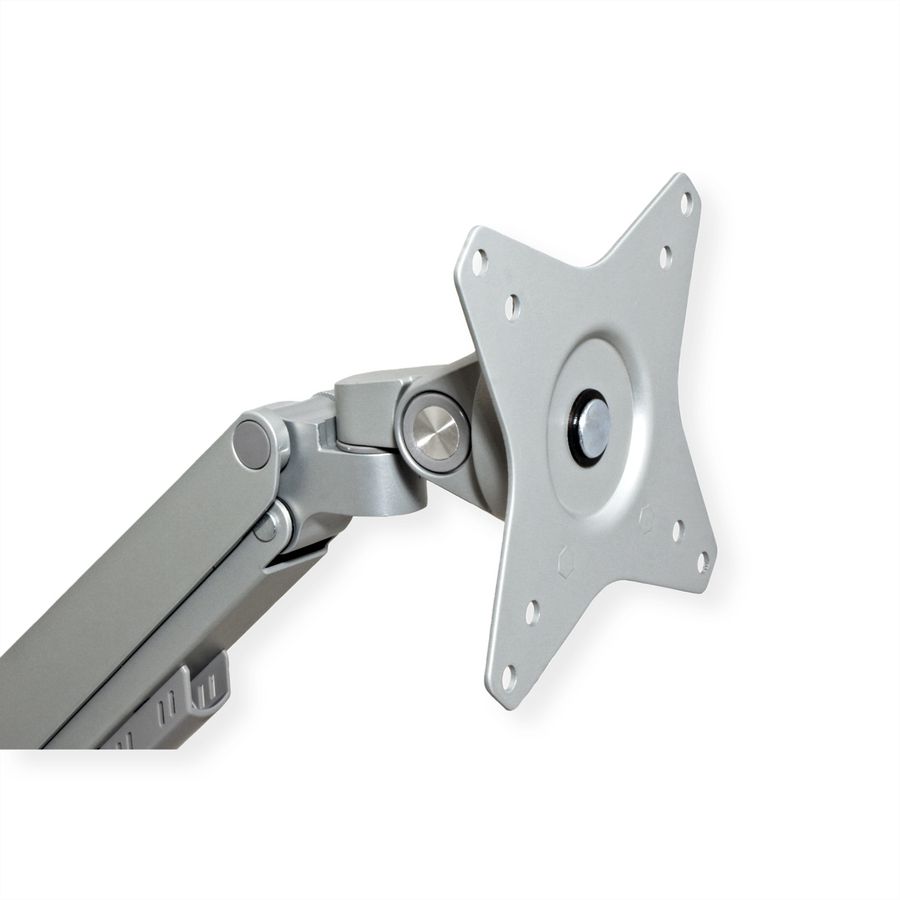 ROLINE Support double LCD, fixation sur bureau, vérin à gaz, 5 articulations, 17-23", jusqu'à 2x 9 kg, argent