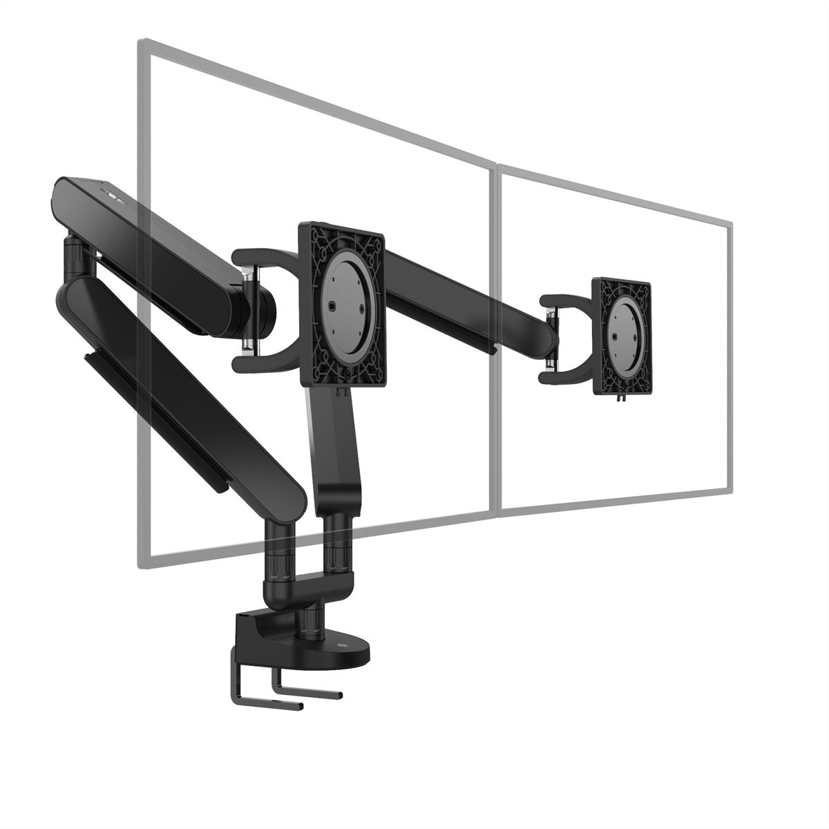 BACHMANN ZG2 bras double pour écran DS noir, montage sur bureau, 17-34 pouces, jusqu'à 11 kg