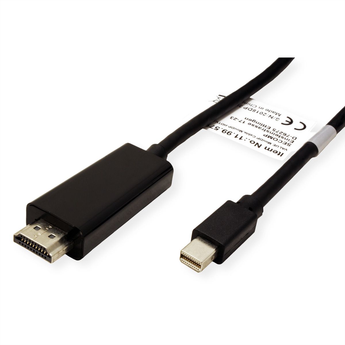 VALUE Mini DisplayPort Câble, Mini DP - HDTV, M/M, noir, 4,5 m