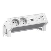 BACHMANN DESK2 ALU WHITE 2xUTE, 1xUSB C/C 65W L=0,2m RAL9010