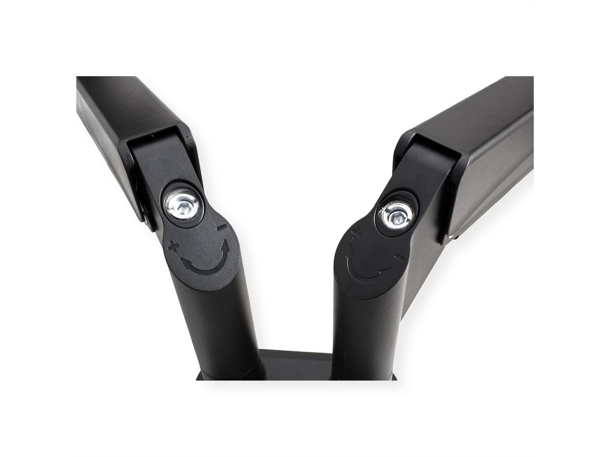 VALUE Bras double LCD, fixation sur bureau, vérin à gaz, 6 articulations