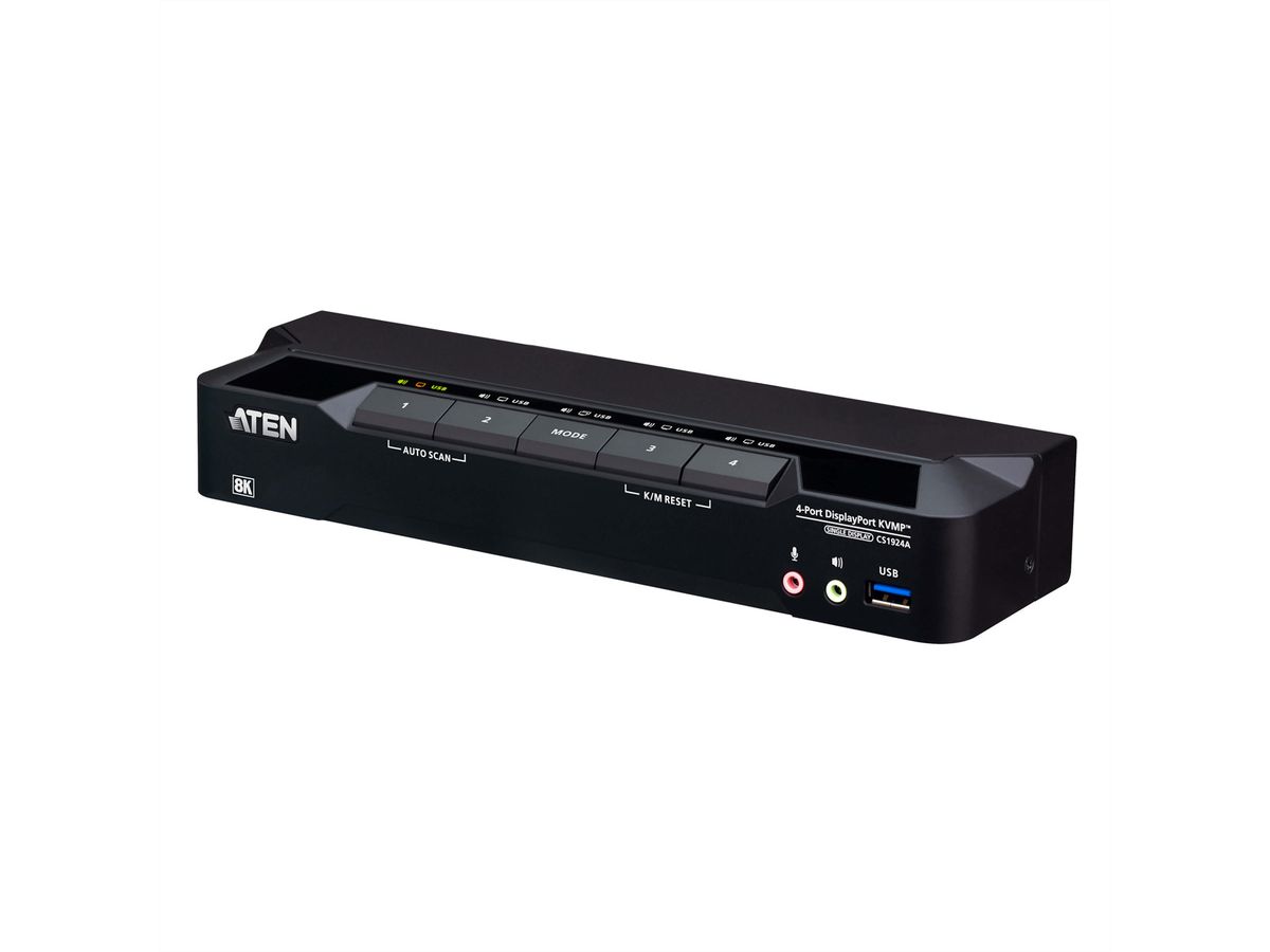 ATEN CS1924A Commutateur KVMP™ DisplayPort 8K USB 3.0 à 4 ports (câbles inclus)