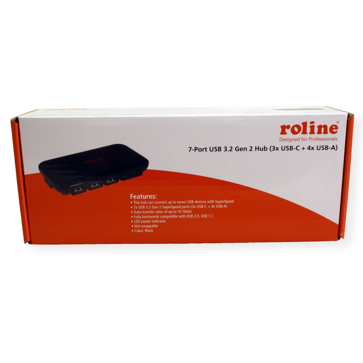 ROLINE Hub USB 3.2 Gen 2, 7 ports, (3x type C + 4x type A)