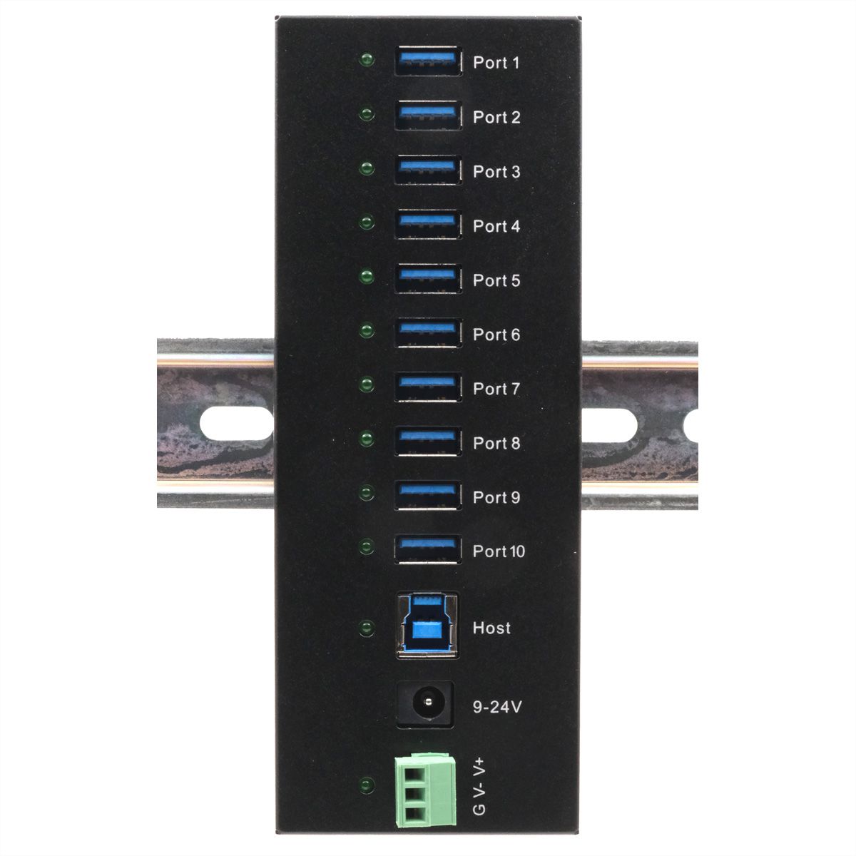 EXSYS EX-11230HMS HUB 10 ports USB 3.2 Gen 1 Din-Rail Kit et mur VIA VL811+ Chipset