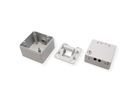 METZ CONNECT Boîtier apparent pour module IP44 , Couvercle rabattable + serrure, 2 ports non équipés , gris