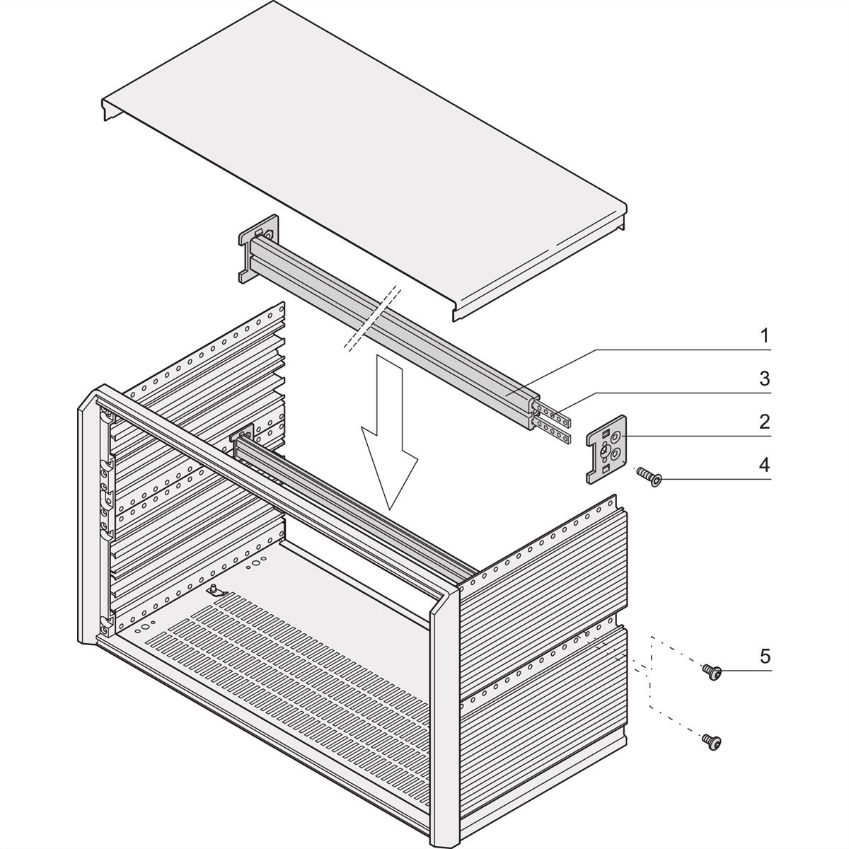 SCHROFF PropacPRO Centre de rail horizontal Type ST-C, 84 CV