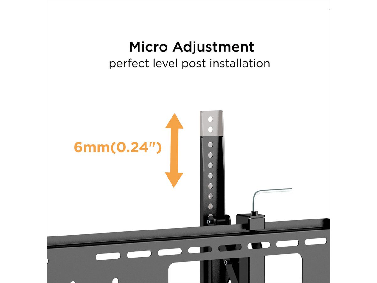 VALUE Support mural TV, distance murale de 47 mm, inclinable, <203,2cm/80", <75kg