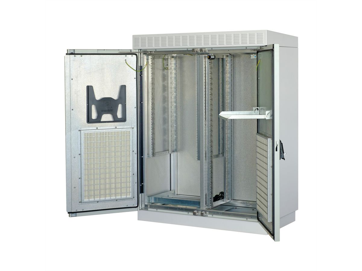 SCHROFF Armoire modulaire de ventilation pour l'extérieur avec porte double, ventilateur, 1530H 29 U, 1300W 630D