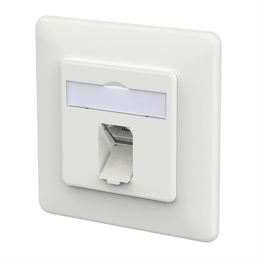 METZ CONNECT E-DAT C6A IDC Prise, 1 port, encastré (UP), blanc signalisation brillant