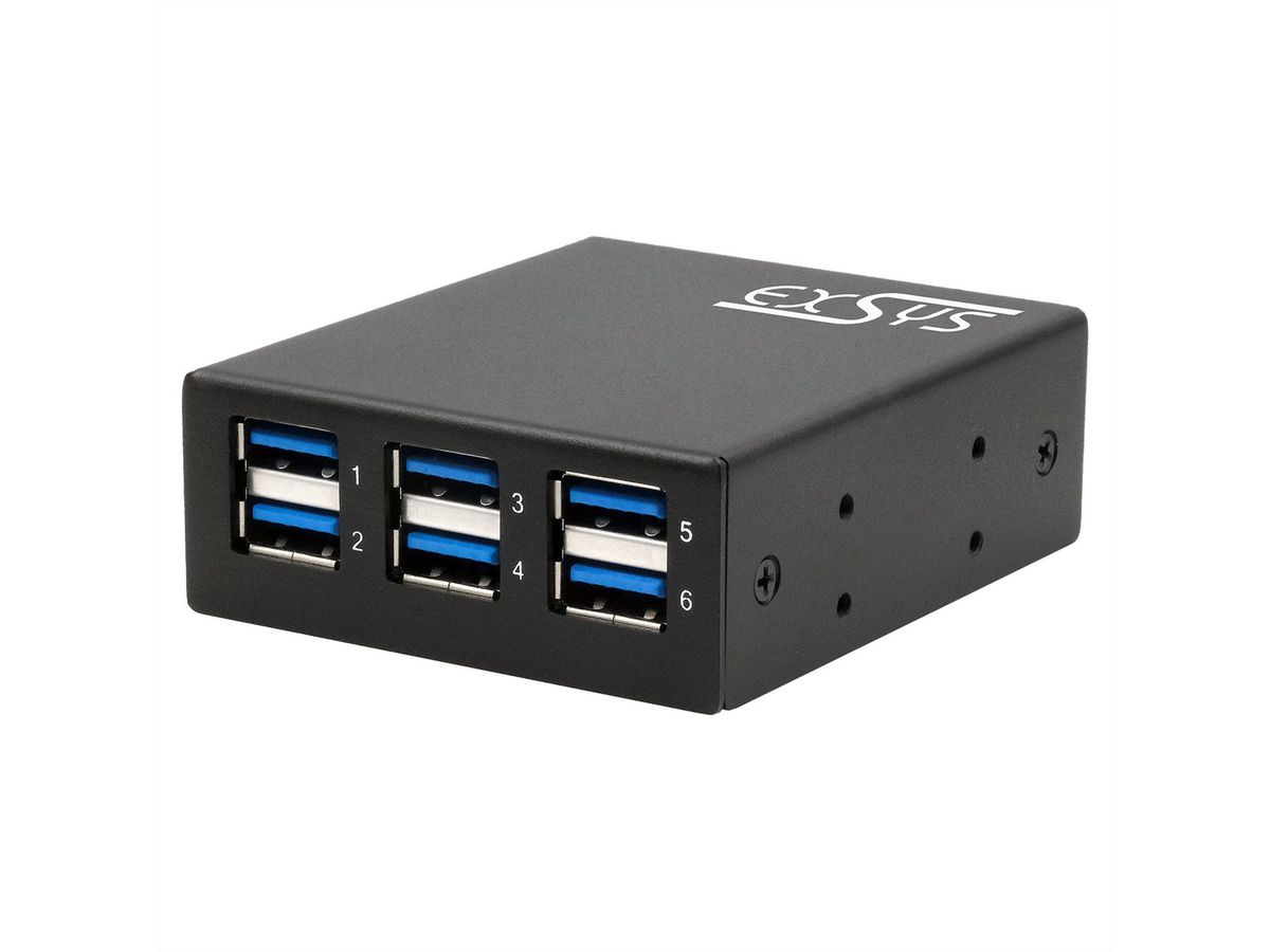 EXSYS EX-11246HMS Hub métallique USB 3.2 Gen 1 à 6 ports