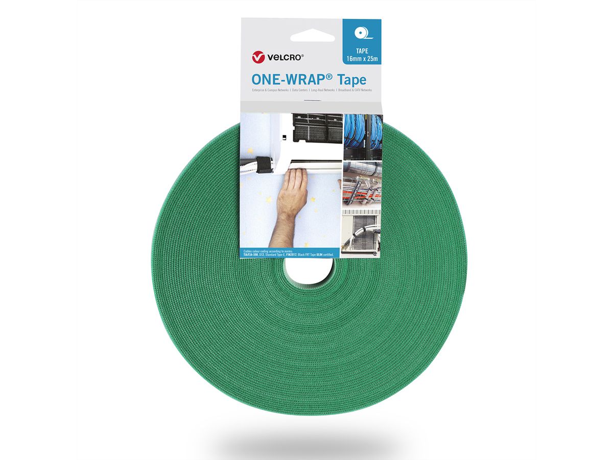 VELCRO® One Wrap® Bande 30 mm, vert, 25 m