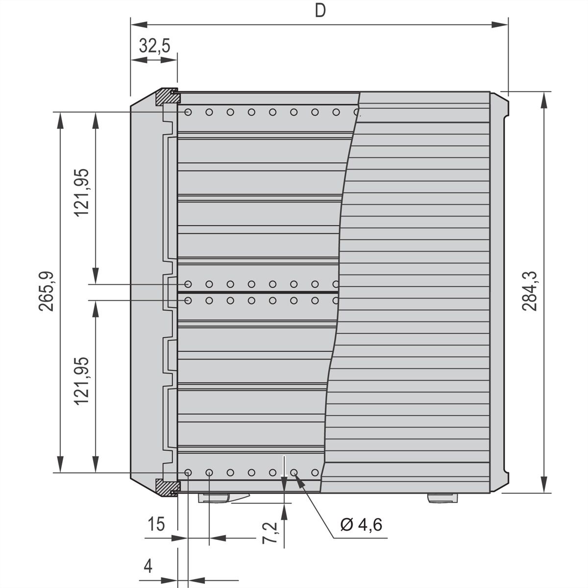 Mallette de bureau complète PropacPRO SCHROFF, blindée, 6 U, 84 HP, 446 mm