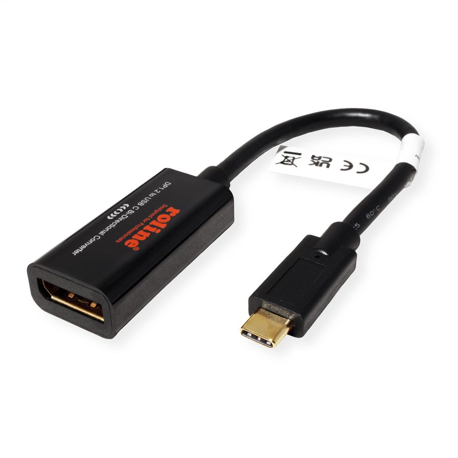 ROLINE Câble adaptateur USB-C - DisplayPort, v1.2, M/F, bidirectionnel, 0,2 m
