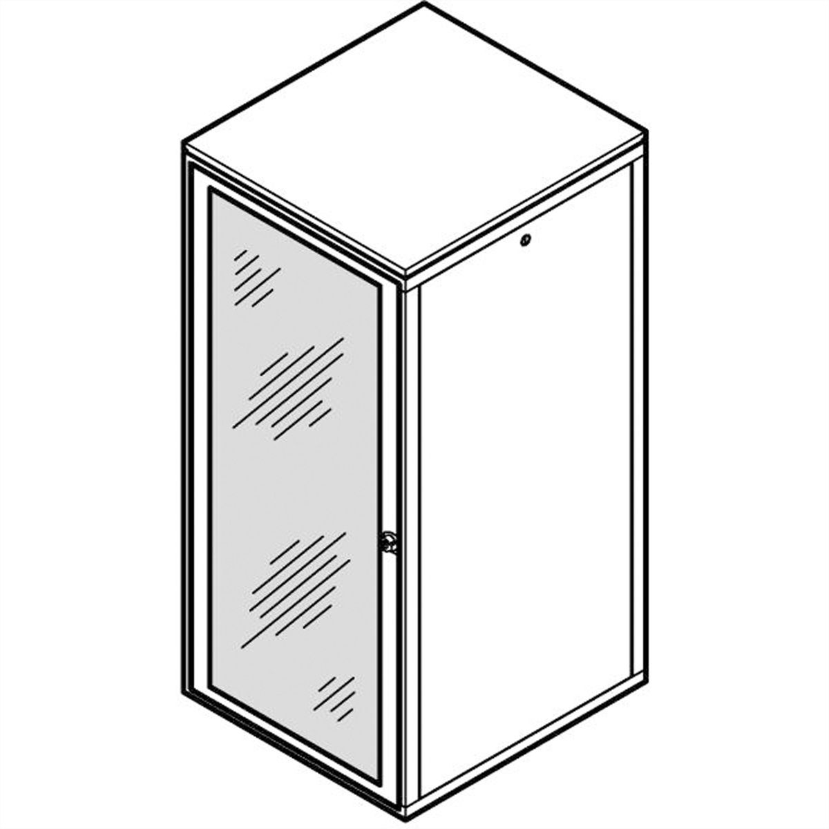 SCHROFF Eurorack Porte Vitrée Avec Verre Acrylique, RAL 7021, 29 U 600W